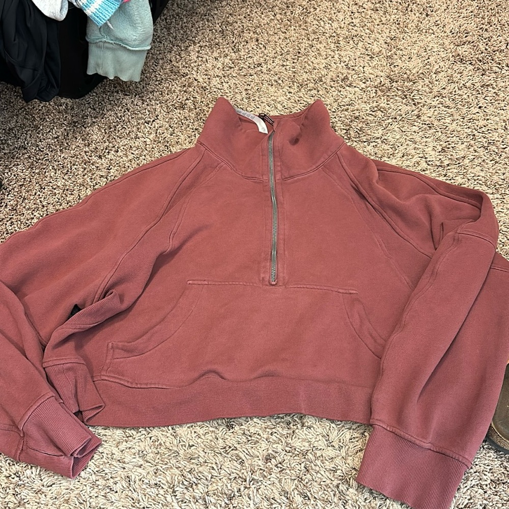 Lululemon Half Zip Scuba Hoodie Maroon